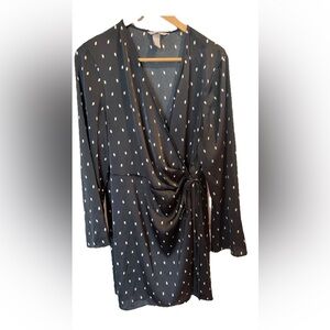 H&M Black Dress with White Dash Print